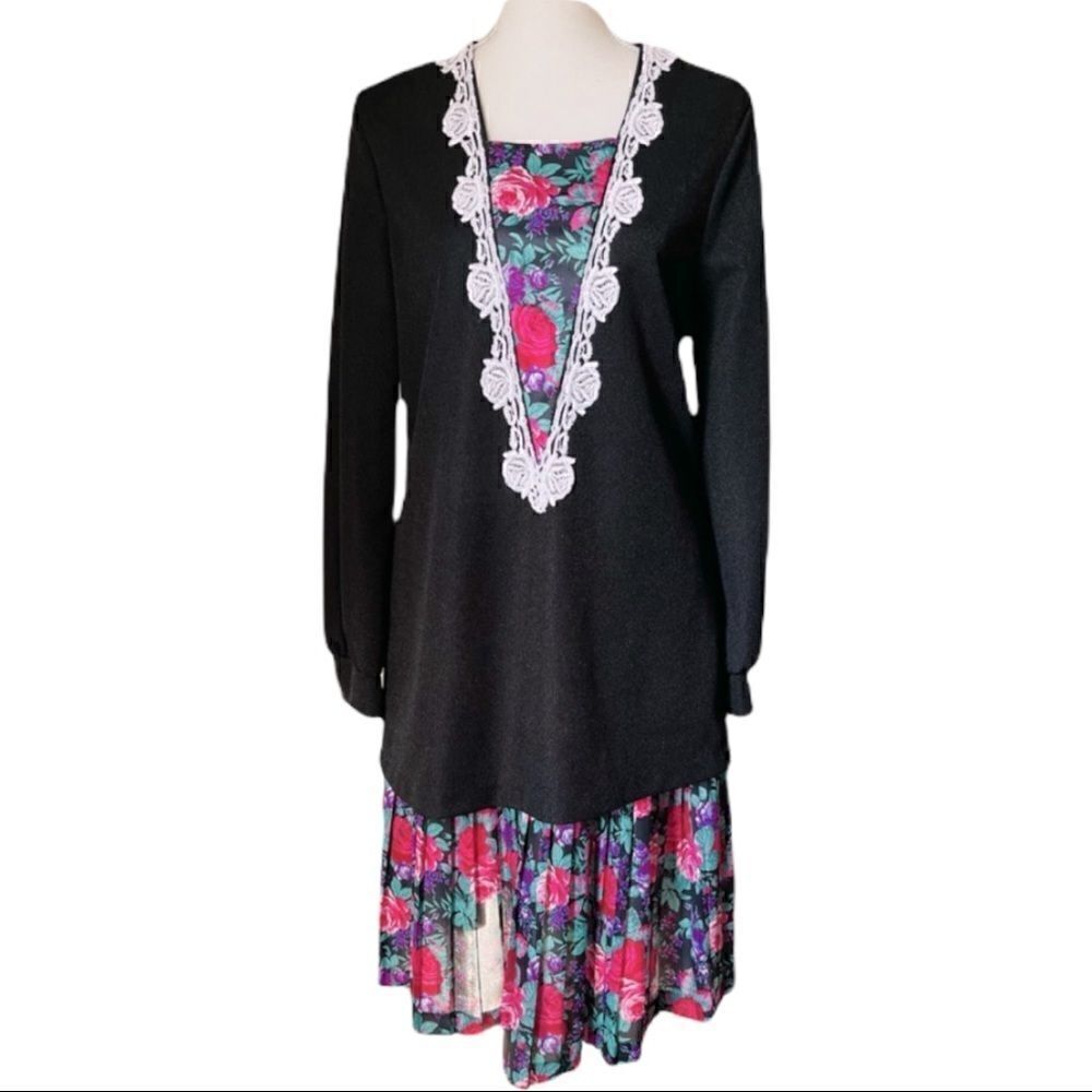 By Berkeley Vintage 2-pc Black Floral Skirt Set